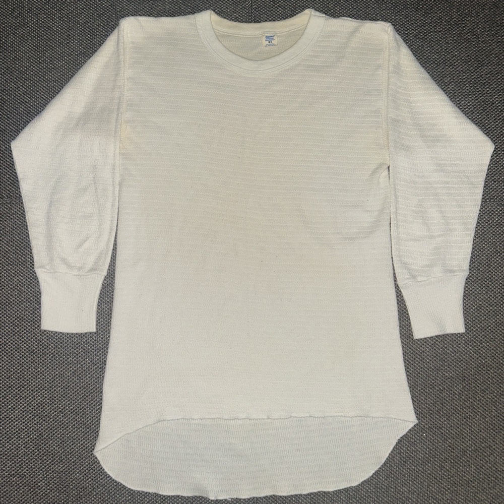 70s/80s Hanes White Long Sleeve Thermal T Shirt